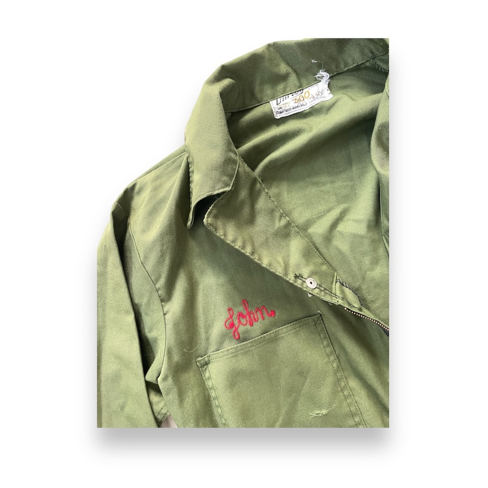 SOLD Vintage 1950s Texaco Oil Gas Station Mechanic Coveralls Chainstitch - Picture 9 of 11